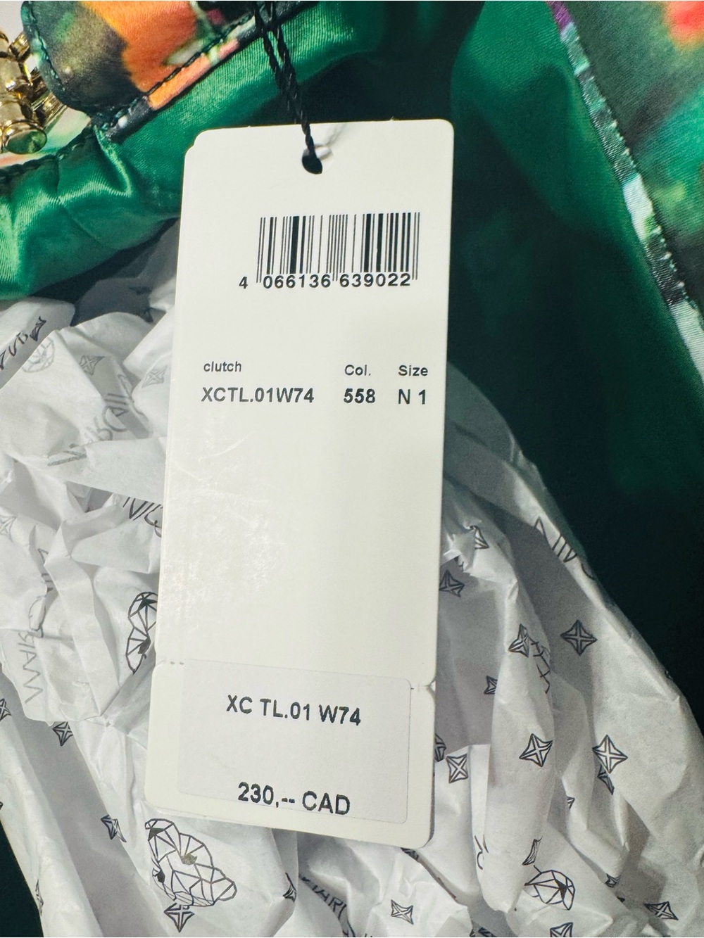 NWT Marc Cain Floral Satin Evening Clutch Wedding Guest Summer Garden event - Picture 9 of 10